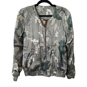 RITUALS Floral Satin Bomber Jacket Medium‎